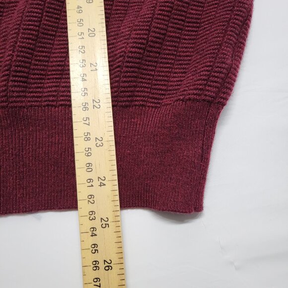 Jeremy Argyle NYC Mens Sweater Henley Size Large Wool Blend Long Sleeve Burgandy - Picture 14 of 15